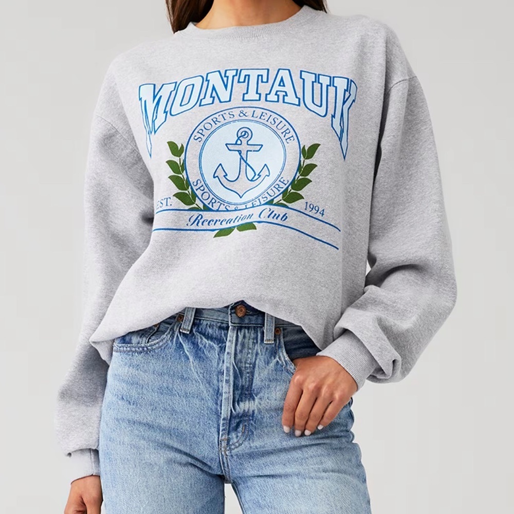 Show Me Your MuMu Oversized Crew Neck Montauk Graphic Stanley Sweater NWT